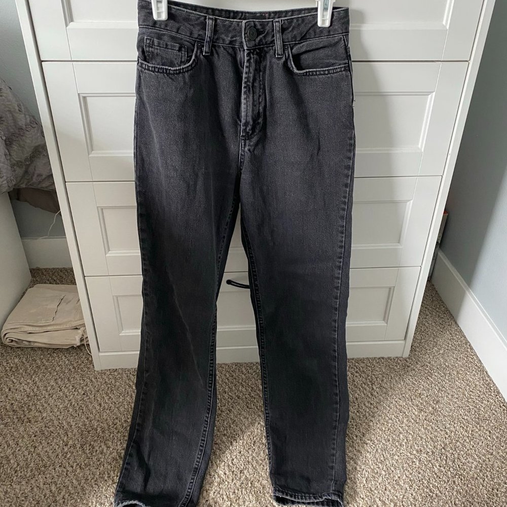 BDG Washed Black High Rise Mom Jeans